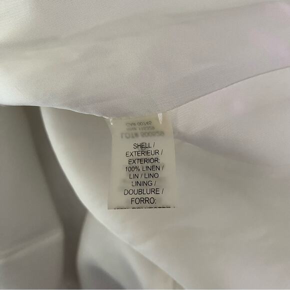 Badgley Mischka Linen White Silver Sleeveless Dress size 12 - Picture 6 of 6